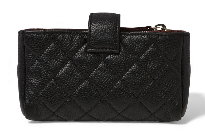 シャネル ポーチ/カードケース/コインケース CHANEL キャビアスキン ブラック/ボルドー【中古】