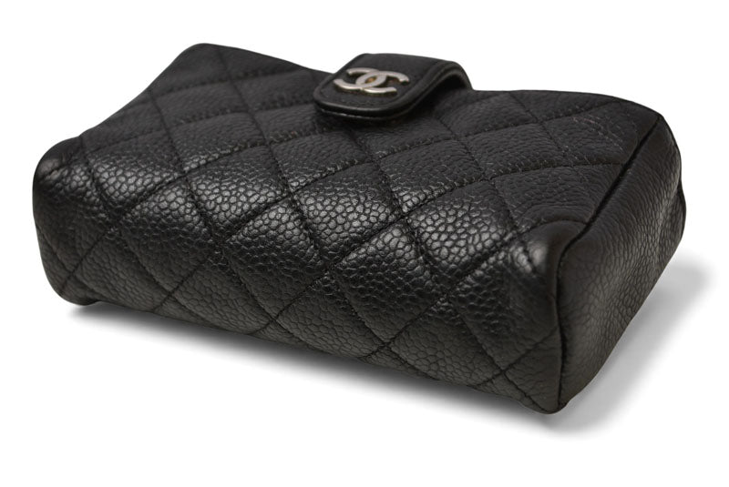 シャネル ポーチ/カードケース/コインケース CHANEL キャビアスキン ブラック/ボルドー【中古】