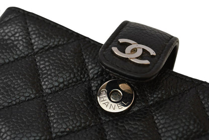 シャネル ポーチ/カードケース/コインケース CHANEL キャビアスキン ブラック/ボルドー【中古】