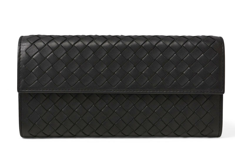 ボッテガヴェネタ 財布 BOTTEGA VENETA 長財布/コンチネンタルウォレット ブラック 150509【中古】