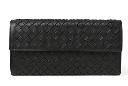 ボッテガヴェネタ 財布 BOTTEGA VENETA 長財布/コンチネンタルウォレット ブラック 150509【中古】