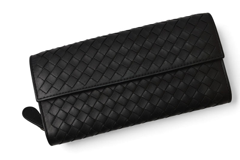ボッテガヴェネタ 財布 BOTTEGA VENETA 長財布/コンチネンタルウォレット ブラック 150509【中古】