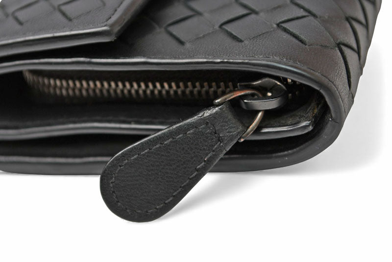 ボッテガヴェネタ 財布 BOTTEGA VENETA 長財布/コンチネンタルウォレット ブラック 150509【中古】