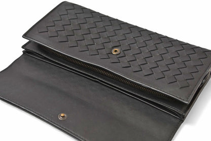 ボッテガヴェネタ 財布 BOTTEGA VENETA 長財布/コンチネンタルウォレット ブラック 150509【中古】