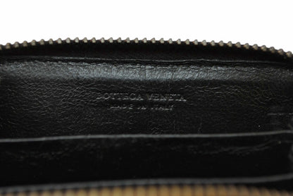 ボッテガヴェネタ カードケース/コインケース BOTTEGA VENETA ミニ財布 イントレチャート レザー ブラック 114075【中古】