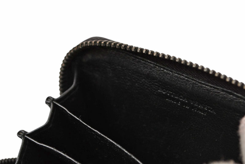 ボッテガヴェネタ カードケース/コインケース BOTTEGA VENETA ミニ財布 イントレチャート レザー ブラック 114075【中古】