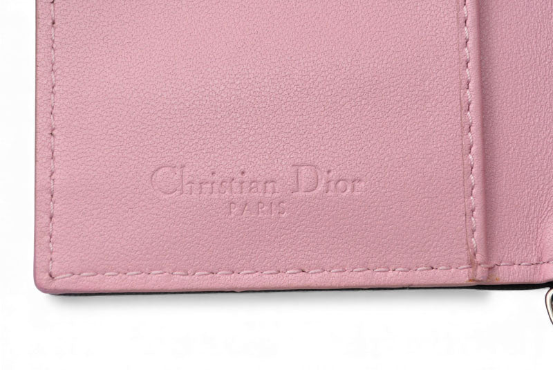 クリスチャンディオール コインケース/カードケース Christian Dior ミニ財布 ディオリッシモ ブラック/ピンク【中古】