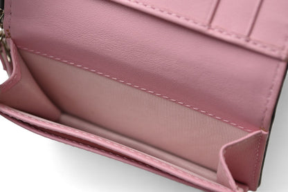 クリスチャンディオール コインケース/カードケース Christian Dior ミニ財布 ディオリッシモ ブラック/ピンク【中古】
