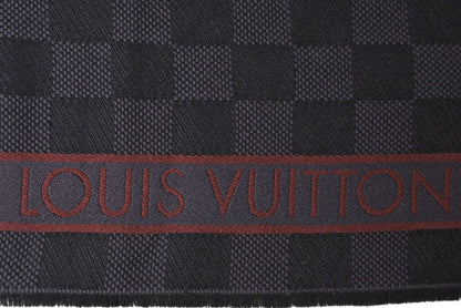 ルイヴィトン マフラー LOUIS VUITTON ウインタースカーフ ウール100％ エシャルプ メサジェ ダミエ 190cm M70339 アントラシット【中古】