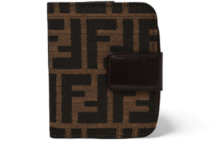 フェンディ 財布/二つ折 FENDI ファスナー式折財布 ZUCCA/ズッカ柄 ブラウン【中古】