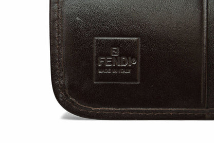 フェンディ 財布/二つ折 FENDI ファスナー式折財布 ZUCCA/ズッカ柄 ブラウン【中古】
