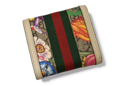 グッチ 財布/二つ折り GUCCI 折財布 GGフローラ シェリーライン Ophidia/オフィディア GGスプリーム 598662 ホワイト/GGベージュ【中古】
