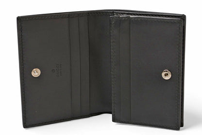 グッチ ミニ財布/二つ折り GUCCI グッチシマ シグネチャー カードケースウォレット 522869 ブラック【中古】