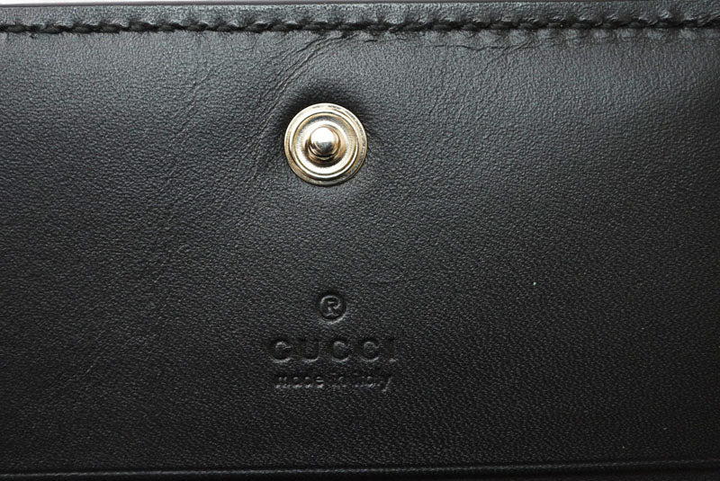 グッチ ミニ財布/二つ折り GUCCI グッチシマ シグネチャー カードケースウォレット 522869 ブラック【中古】