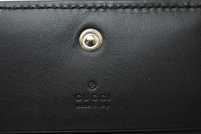 グッチ ミニ財布/二つ折り GUCCI グッチシマ シグネチャー カードケースウォレット 522869 ブラック【中古】