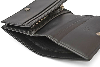 グッチ ミニ財布/二つ折り GUCCI グッチシマ シグネチャー カードケースウォレット 522869 ブラック【中古】