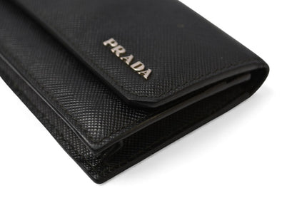 プラダ カードケース/コインケース/名刺入れ PRADA ロゴ レザー NERO/ブラック【中古】