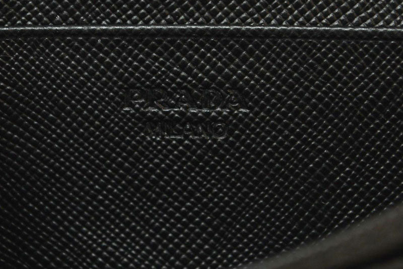 プラダ カードケース/コインケース/名刺入れ PRADA ロゴ レザー NERO/ブラック【中古】