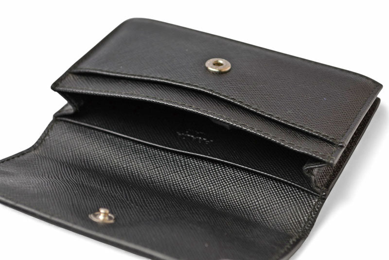 プラダ カードケース/コインケース/名刺入れ PRADA ロゴ レザー NERO/ブラック【中古】