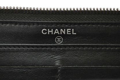 シャネル 財布 CHANEL 長財布/ラウンドファスナー カメリア A50085 ダークネイビー【中古】