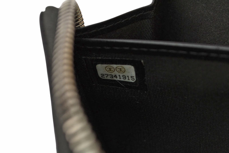 シャネル 財布 CHANEL 長財布/ラウンドファスナー カメリア A50085 ダークネイビー【中古】