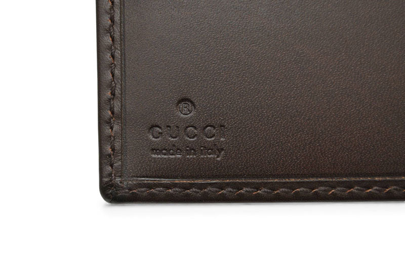 グッチ 財布/二つ折り財布 GUCCI メンズ 折財布 ウェブライン ダークブラウン 245768 未使用【中古】