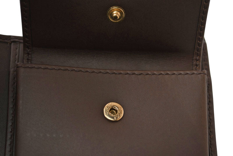 グッチ 財布/二つ折り財布 GUCCI メンズ 折財布 ウェブライン ダークブラウン 245768 未使用【中古】
