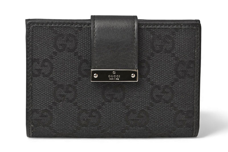 グッチ カードケース/名刺入れ/パスケース GUCCI 92273 GGキャンバス ブラック 未使用【中古】
