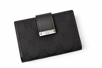 グッチ カードケース/名刺入れ/パスケース GUCCI 92273 GGキャンバス ブラック 未使用【中古】