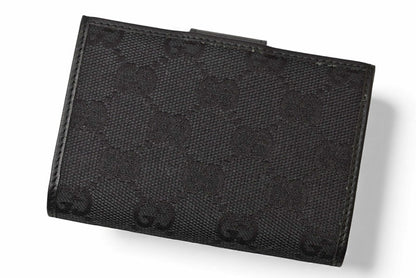 グッチ カードケース/名刺入れ/パスケース GUCCI 92273 GGキャンバス ブラック 未使用【中古】