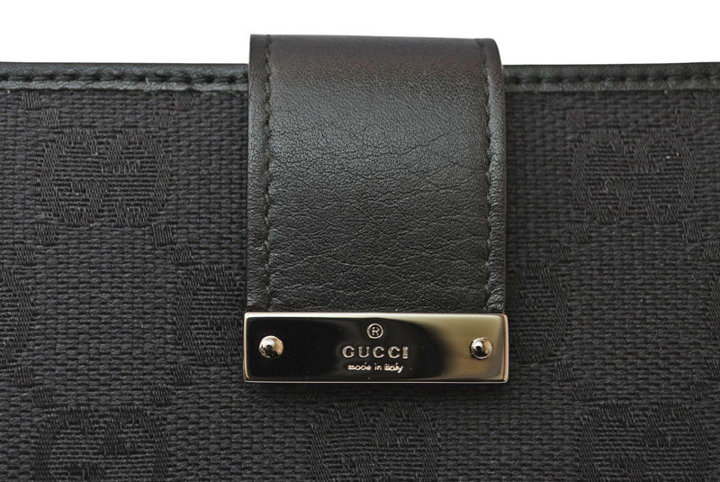 グッチ カードケース/名刺入れ/パスケース GUCCI 92273 GGキャンバス ブラック 未使用【中古】
