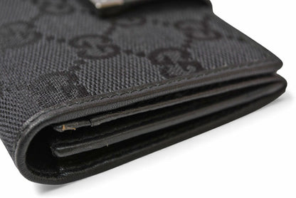 グッチ カードケース/名刺入れ/パスケース GUCCI 92273 GGキャンバス ブラック 未使用【中古】