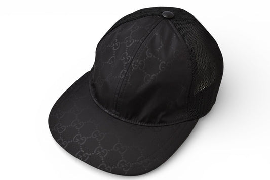 グッチ ベースボールキャップ/帽子 GUCCI GGブラック 510950 4HD47 1000 Mサイズ/58cm【中古】