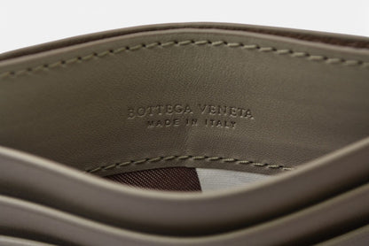 ボッテガヴェネタ カードケース/名刺入れ BOTTEGA VENETA イントレチャート レザー ライトグレー 548510【中古】