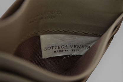 ボッテガヴェネタ カードケース/名刺入れ BOTTEGA VENETA イントレチャート レザー ライトグレー 548510【中古】