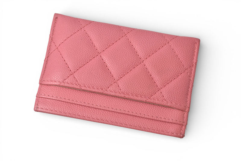 シャネル カードケース/名刺入れ CHANEL マトッラセ ココマーク キャビアスキン ピンク/マットゴールド金具 AP3524【中古】