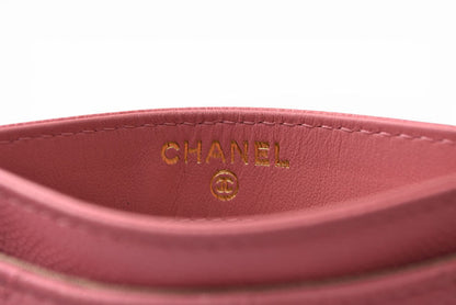 シャネル カードケース/名刺入れ CHANEL マトッラセ ココマーク キャビアスキン ピンク/マットゴールド金具 AP3524【中古】