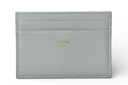 セリーヌ カードケース/名刺入れ CELINE ロゴ ラムスキン ライトブルー【中古】