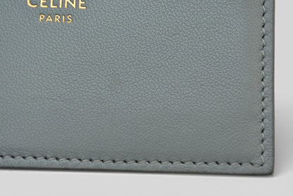 セリーヌ カードケース/名刺入れ CELINE ロゴ ラムスキン ライトブルー【中古】