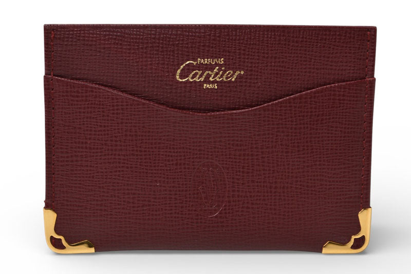 カルティエ カードケース/名刺入れ/パスケース Cartier マスト ドゥ カルティエ ボルドー ノベルティ【中古】