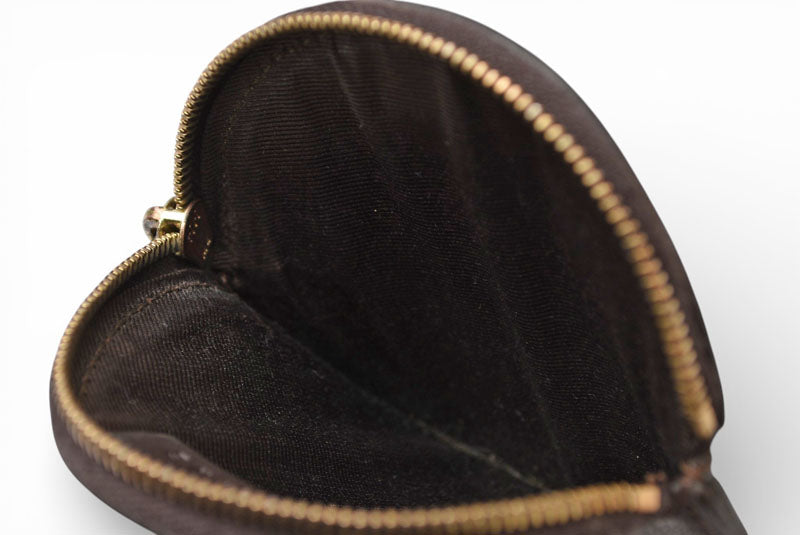 セリーヌ コインケース/小銭入れ CELINE サークル型 ジップ付 ダークブラウン【中古】