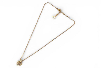 クリスチャンディオール ネックレス/チョカー Christian Dior ヴィンテージ ハートモチーフ ラインストーン ゴールド【中古】