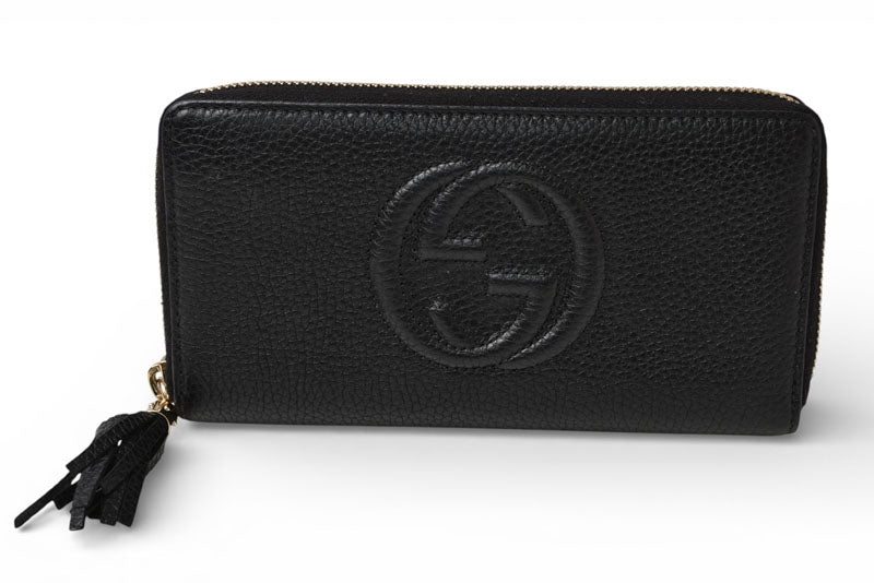 グッチ 財布 GUCCI 長財布/ソーホー インターロッキングG ブラック ラウンドファスナー 598187【中古】