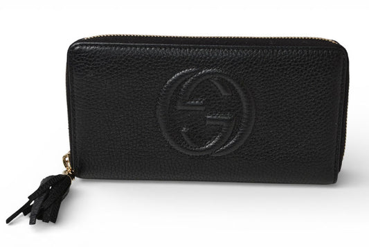 グッチ 財布 GUCCI 長財布/ソーホー インターロッキングG ブラック ラウンドファスナー 598187【中古】