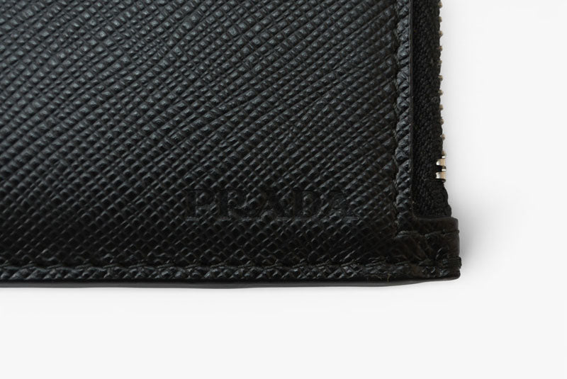 プラダ フラグメントケース PRADA カードケース/コインケース ロゴ レザー NERO/ブラック 2MC021【中古】