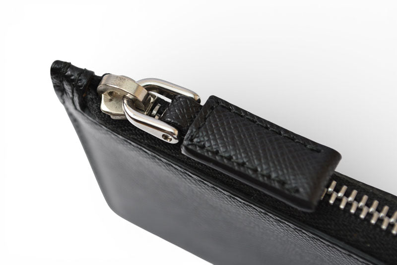 プラダ フラグメントケース PRADA カードケース/コインケース ロゴ レザー NERO/ブラック 2MC021【中古】