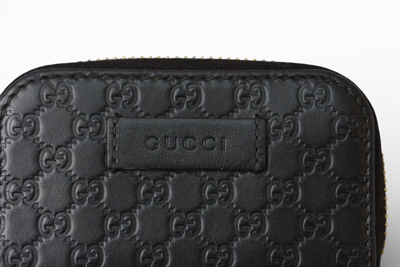 グッチ アウトレット 未使用 コインケース GUCCI ミニ財布/小銭入れ マイクログッチシマ ブラック 449896【中古】