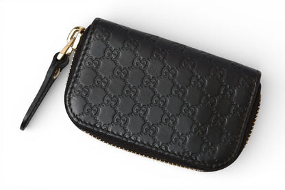グッチ アウトレット 未使用 コインケース GUCCI ミニ財布/小銭入れ マイクログッチシマ ブラック 449896【中古】