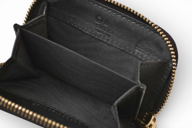 グッチ アウトレット 未使用 コインケース GUCCI ミニ財布/小銭入れ マイクログッチシマ ブラック 449896【中古】