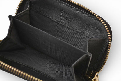 グッチ アウトレット 未使用 コインケース GUCCI ミニ財布/小銭入れ マイクログッチシマ ブラック 449896【中古】